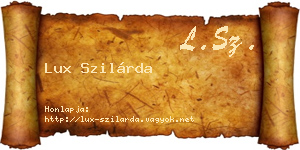 Lux Szilárda névjegykártya